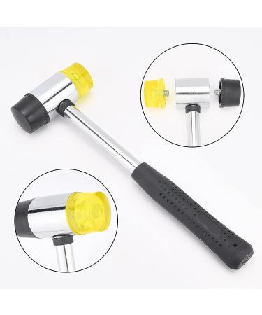 PandaHall 30mm Double-Faced Soft Rubber Mallet for Jewelry, Leather Crafts, Wood & Flooring - Yellow Black - Buy Online on GoSupps.com