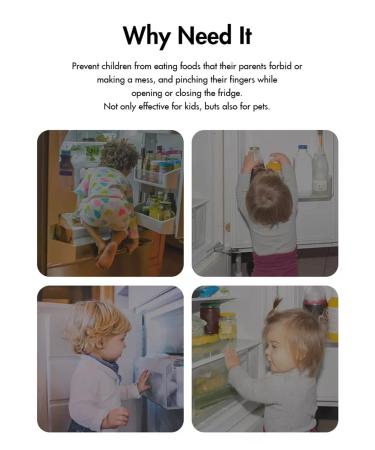 DROM Baby Refrigerator Fridge Freezer Door Lock - Childproof & Easy to Install - No Tools Needed - White - Buy Online on GoSupps.com