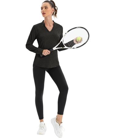 COOrun Women's Long Sleeve Workout Shirt | Breathable & Quick Dry Athletic Top for Yoga & Hiking | 1-Black, Size Large - Buy Online on GoSupps.com