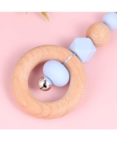 Healifty Silicone Food Grade Teething Toy Pacifier Clip for Toddlers - Blue Molar Relief Beads Teether with Safety Features - Sensory Beech Toy for Infants - 21X6X1cm - Buy Online on GoSupps.com