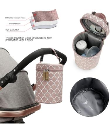 DZOZO Insulated Baby Bottle Bag - Portable Breastmilk Cooler Tote | Thermal Milk Bottle Holder & Carrier - A-pink - Buy Online on GoSupps.com