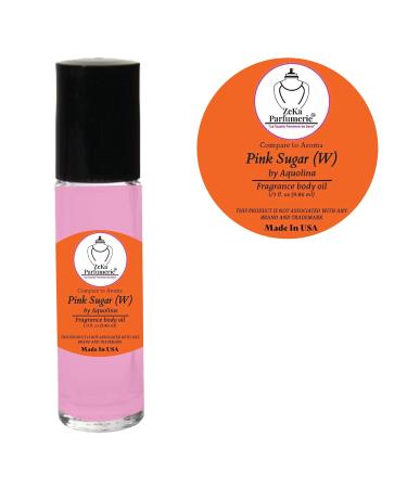 Pink Sugar by Aquolina - Women's Fragrance Body Oil Roll-On 1/3 oz | Travel Size Perfume - Buy Online on GoSupps.com
