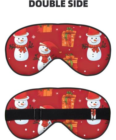 Xmas Gift Snowman Print Double Sided Eye Mask | Blackout Sleep Mask for Women & Men - Buy Online on GoSupps.com