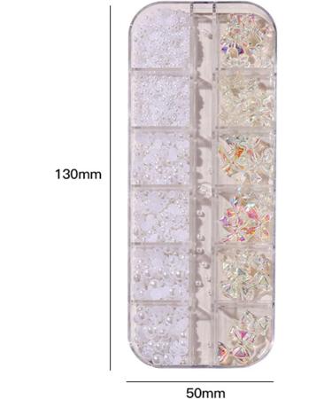 Different Sizes DIY Portable Nail Rhinestones Decoration with Storage Box Pure White Pearl Shape for Weddings Parties Daily - Buy Online on GoSupps.com