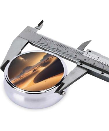 Desert Stars Round Pill Box - 3 Compartment Portable Organizer for Travel | Best Travel Pill Storage Solution - Buy Online on GoSupps.com