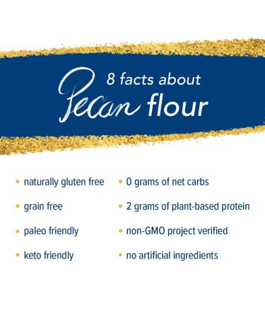 Fisher Pecan Flour 32 oz - Gluten-Free, Non-GMO, Keto, Paleo, Vegan Friendly - Unblanched & Finely Ground - Buy Online on GoSupps.com