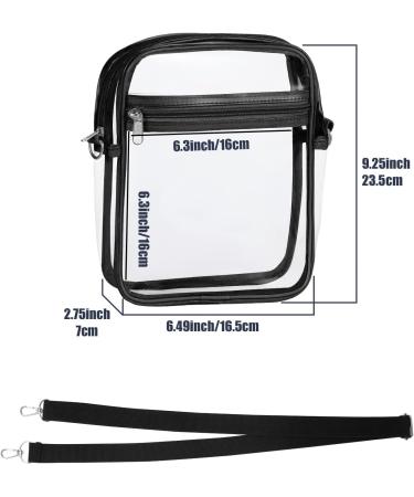 MoKo Clear Stadium Approved Crossbody Bag - Adjustable Strap Shoulder Purse for Events, Black - Buy Online on GoSupps.com