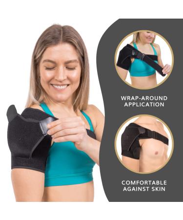 Buy BraceAbility Shoulder Support Brace - Copper Compression Arm Sleeve for Rotator Cuff & Labrum Tears Bursitis & Impingement Relief (L/XL) - International Shipping Available - Buy Online on GoSupps.com