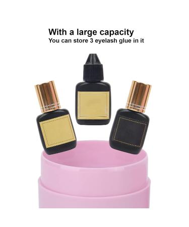 Eyelash Extension Glue Bottle & Storage Box - Large Capacity Pink Eyelash Glue Organizer for Beauty Shops - Buy Online on GoSupps.com