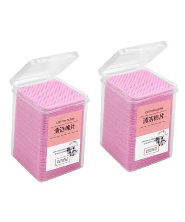 Ipetboom 400pcs Glue Wipes Eyelash Cleaner Non- Woven Fabric Wipes Glue Wiping Cloth Eyelashes with Glue Cleaning Rags Glue Cleansing Pad Pink Non-Woven Fabric Remover to Disassemble 4.8x4.8cm