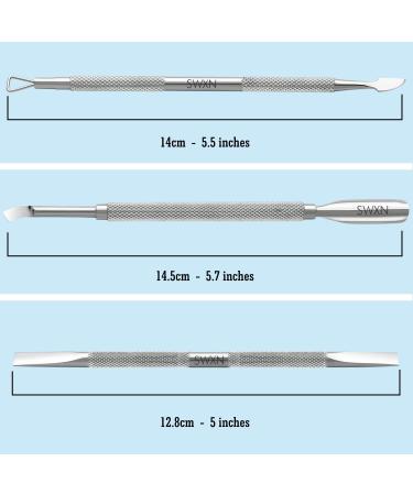 Cuticle Pusher 3 PCS Dual End Nail Pusher Remover Pusher Professional Stainless Steel Cuticle Remover Kit- Stainless Steel Manicure Tools for Nails-Professional Grade Stainless Steel Cuticle Remover - Buy Online on GoSupps.com