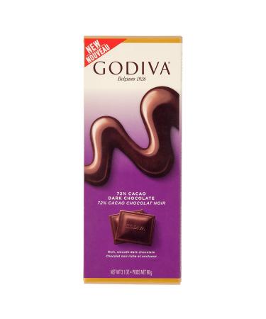 Godiva Dark Chocolate Bar 72% 3.5-Ounces (Pack of 5)