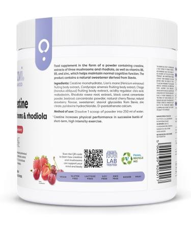  OSAVI Osavi Creatine Mushrooms & Rhodiola Cherry & Strawberry - 300g - Buy Online on GoSupps.com
