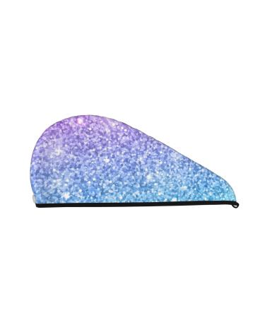 Multicolor Glitter Microfiber Hair Towel Soft Super Absorbent Hair Towel Wrap for Women Coral Velvet Quick Dry Hair Cap for Long Curly and Thick Hair