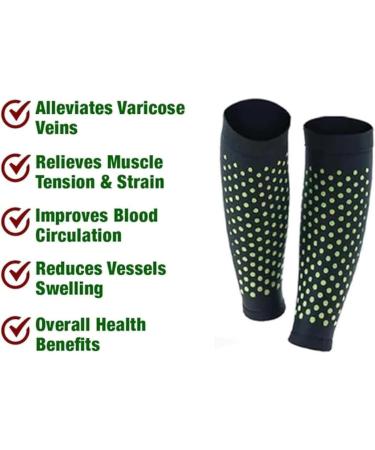 Swellguard Self-Heating Lymphatic Sleeves - Tourmaline Acupressure Knee Pads (XL 80-100kg) - 2 Pairs for Enhanced Comfort & Recovery - Buy Online on GoSupps.com