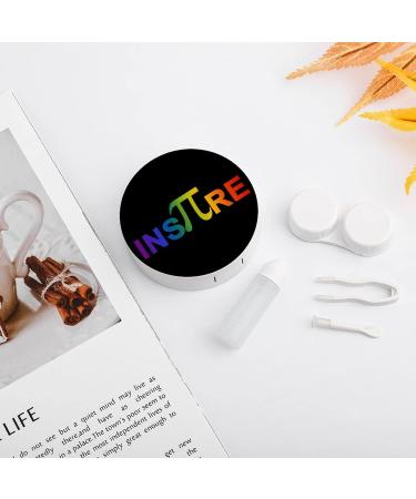 Inspire Pi Round Case For Contact Lens Kit Storage Box with Mirror Printed - Buy Online on GoSupps.com