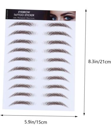 Angoily 5pcs Eyebrow Stickers False Eyebrow Hair-like Eyebrows Stickers 6 Stickers Water Proof 21x15cm Brown - Buy Online on GoSupps.com