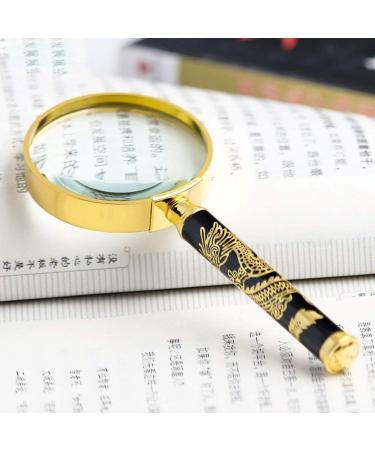Magnifying Glasses Vision aids Super Clear Reading Magnifying Glass 50MM Handheld Reading Glasses Golden 10 Times Stationery Office Supplies 1PCS Better Life