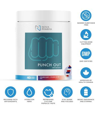 Nova Pharma Punch Out Pre Workout Powder L-Carnitine and Antioxidant-Rich Pre Workout Supplement Boost Stamina and Endurance for Gym Training and Workouts - 40 Servings (Ice Pop) Cyclone Ice Pop - Buy Online on GoSupps.com
