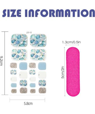 8 Sheets 3D Gel Toenail Stickers Semi Cured Toe Nail Strips Glitter Flower Marble Full Toe Wraps Stickers Gel Nail Polish Decals Supplies for Women Girls Manicure Decoration - Buy Online on GoSupps.com