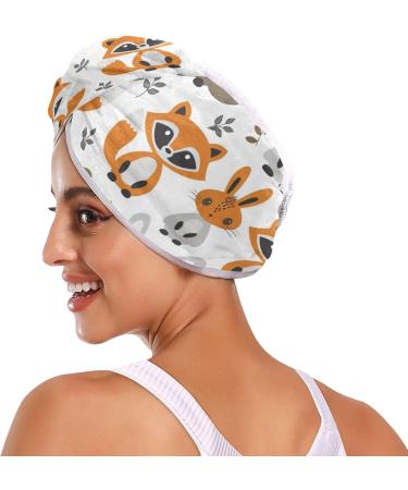 Colorful Small Fox Hair Towels 2 Pack | Super Absorbent Quick Dry Hair Turbans for Women & Girls - Ideal for Easy Drying - Buy Online on GoSupps.com