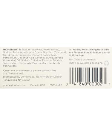 Yardley London English Lavender Moisturizing Bar with Essential Oils - 4.25 oz (Pack of 8) | Shop Internationally & Enjoy Soothing Hydration - Buy Online on GoSupps.com