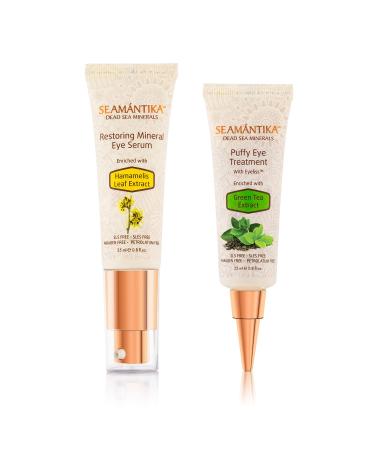Puffy Eyes Treatment Instant results and Eye Serum Anti Aging Restoring. Remove white residue. Naturally Eliminate Wrinkles Puffiness and Bags in Minutes w/Green Tea Extract by SEAMANTIKA