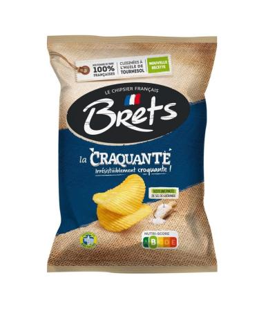Chips Bret's Super Craquante au Sel de Gu rande - Saveur Authentique de Terroir - Id ale pour l'Ap ritif - 125g - Le Lot De 4