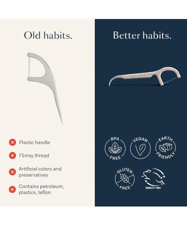 Better & Better Floss Picks - 200 Biodegradable Vegan Dental Floss Picks for Adults & Kids | Unflavored Gluten-Free Cruelty-Free BPA-Free - Buy Online on GoSupps.com