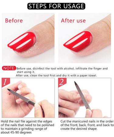 Terberl 8 Pack Diamond Nail Files - Stainless Steel Double Sided Files for Salon & Travel - 7 Inch - Men and Women - Buy Online on GoSupps.com