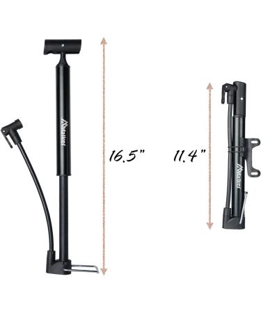 Malker Bike Pump - Presta & Schrader Valve Compatibility | Portable Aluminum Alloy Floor Pump with Bonus Tire Levers & Patch Kit - Black - Buy Online on GoSupps.com