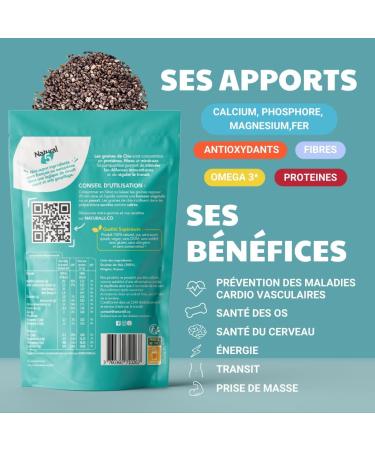 ORGANIC CHIA SEEDS CULTIVATED IN FRANCE - Rich in Protein Omega3 Fiber Ideal Slimming Transit High Quality Chia Seeds Smoothies and Salads Chia Seeds (1 kg) - Buy Online on GoSupps.com