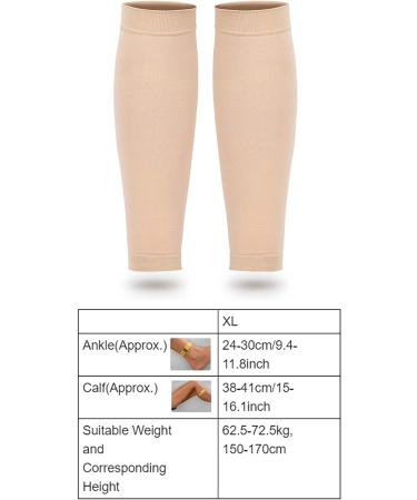 Calf Compression Bandage for Men - Elastic XL Beige 1 Pair | Relieve Muscle Cramps & Injuries - Buy Online on GoSupps.com