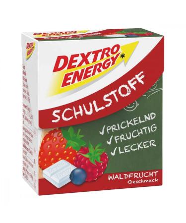 DEXTRO ENERGY Schulstoff Täfelchen mit Waldfruchtgeschmack, 50 g Tablets