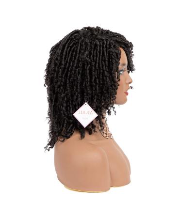 8 inch Short Dreadlock Wig for Black Women - Afro Curly Twist Synthetic Wig - Heat Resistant Faux Locs Braids - 1B Natural Black - Buy Online on GoSupps.com