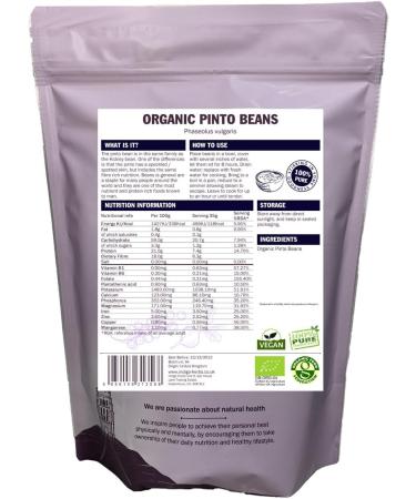 Indigo Herbs Organic Pinto Beans 1kg - Buy Online on GoSupps.com