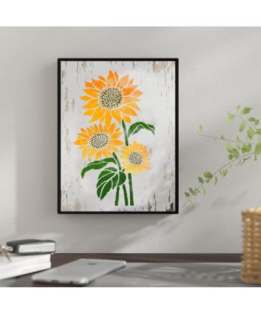 DLY LIFESTYLE Large Sunflower Stencil - Reusable 12x15 Inch Template for Painting on Wood, Canvas, Fabric, and More - Buy Online on GoSupps.com
