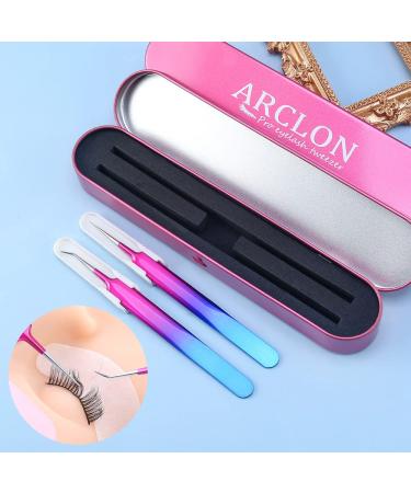 Arclon Isolation Lash Tweezers - Professional Stainless Steel Purple Tweezers for Volume Eyelash Extensions - Buy Online on GoSupps.com