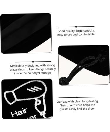 Gogogmee 5 Pcs Hair Dryer Storage Bag Cotton Drawstring Bags Drawstring Makeup Bag Sack Flannel Black - Buy Online on GoSupps.com