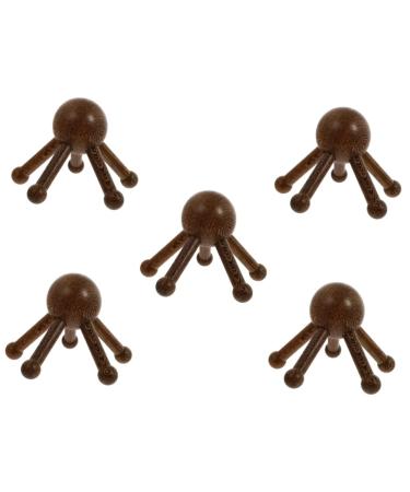 Beaupretty 5 STK Massage device with five claws Heated eye pads head tools claw for scalp massager spider massage comb Thai massage device made of wood spa scrollrad Wenge manual