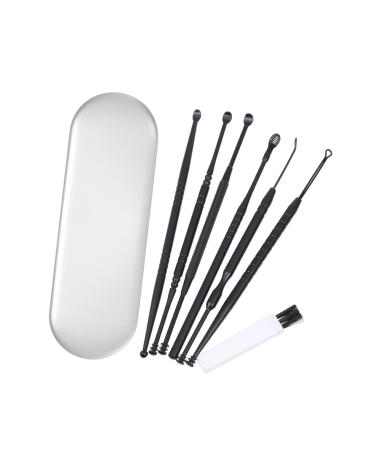 HOLIDYOYO 6-Piece Portable Ear Cleaning Tool Set Steel Ear Wax Remover Spiral Spring Cleaner for Household Use Safe and Gentle Wax Removal