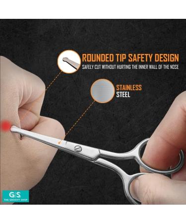 Groovy Trimming Scissors - Safe Rounded Tips for Eyebrow Nose Mustache Beard & Ear Grooming | Ideal for Men & Women - Buy Online on GoSupps.com
