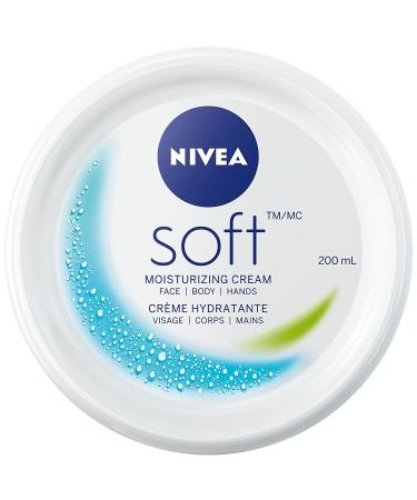 Nivea Soft Moisturizing Cream Face/Body/Hands 6.8 Ounce Jar