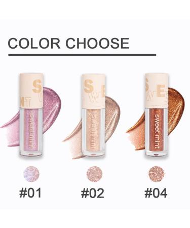 3-Piece Purple Champagne Liquid Sparkly Eyeshadow Sticks | Quick-Drying Golden Glitter Eyeliner | Waterproof Shimmer Eye Looks - 3 Set - Buy Online on GoSupps.com