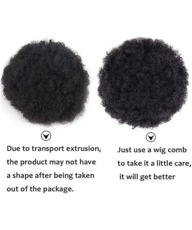 Synthetic Afro Puff Drawstring Ponytail Short Kinky Curly Hair Bun Extension Clip in Ponytail Hairpieces Short Curly Updo Hair Afro Bun Afro Chignon for Women Lady Girls (Black 8Inch) - Buy Online on GoSupps.com