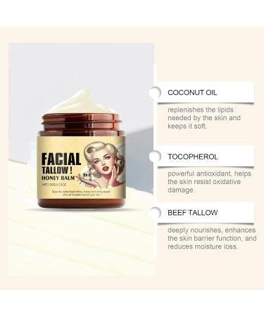 2 x Whipped Beef Tallow and Honey Balm Grass Fed Grass Finished Face Cream Pure Cream Tallow Honey Cream Deeply Nourishing and Hydrating Moisturizer for Face and Body - Buy Online on GoSupps.com