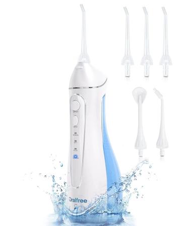 Water Dental Flosser Cordless for Teeth Cleaning - 4 Modes Oral Irrigator Braces Flossers Cleaner, Rechargeable Portable IPX7 Waterproof Powerful Battery for Travel Home White