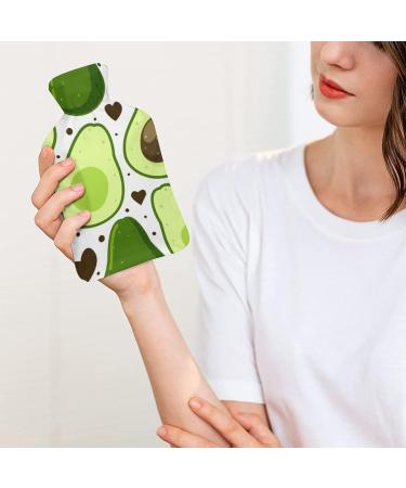 Green Avocado Hot Water Bottle with Plush Cover - Cozy Hand Warmer for Adults & Children - 26.5x15.3cm | International Shipping Available - Buy Online on GoSupps.com