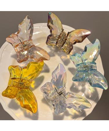 hgnxa Transparent Butterfly Shape Hair Claw Side Braids Woman Skincare Makeup Washing Face Hair Clip Wedding Party Hair Claw Ice transparent - Buy Online on GoSupps.com