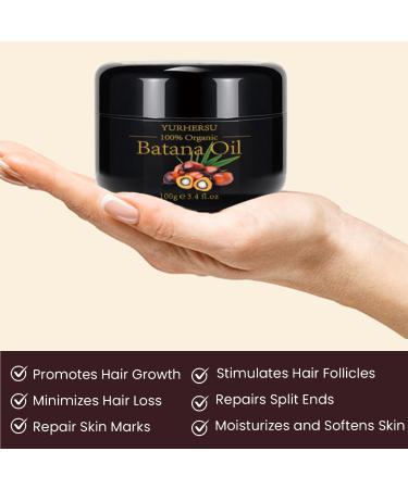 Batana Oil for Hair Growth and Repair 100% Natural Pure Unrefined and Organic Hair Growth Oil Scalp and Hair Care and Enhances Hair Thickness in Men & Women - Buy Online on GoSupps.com